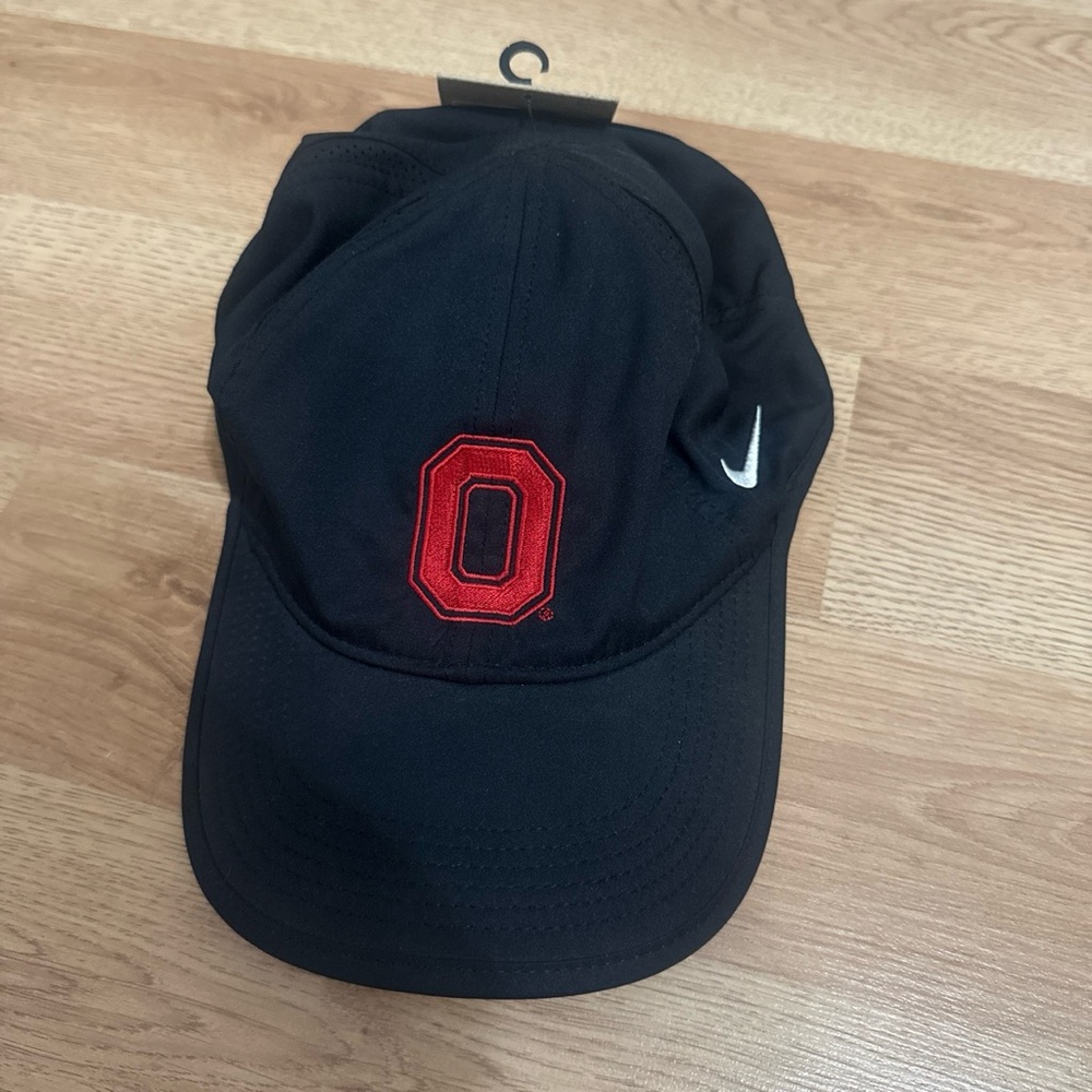 Nike Black Ohio State Hat with Red Block O Logo